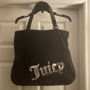 Juicy Couture black velvet tote bag